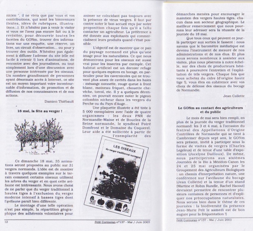 Le Petit Cormoran. n°137, mai-juin 2003. p12.