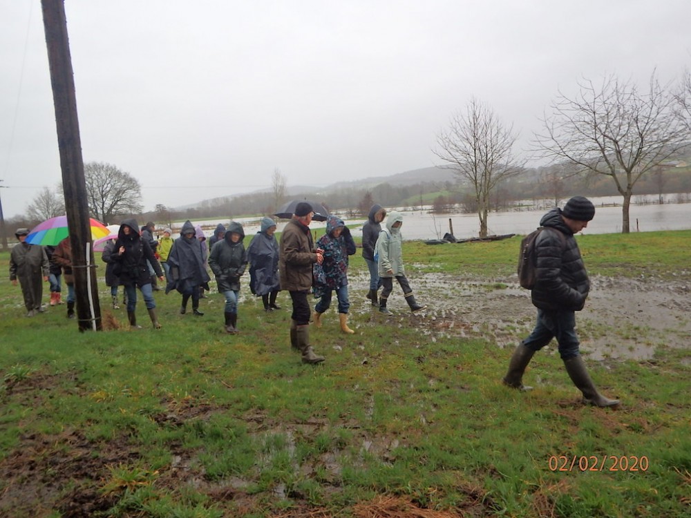 En direction de l'abri : groupe bien mobile à pas léger malgré le terrain lourd comme disent les turfistes! (photo Michel André)