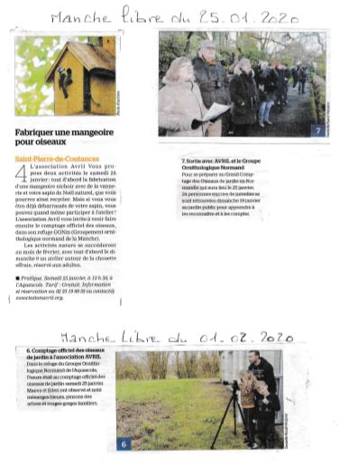 3 articles ou annonces parus dans la Manche Libre