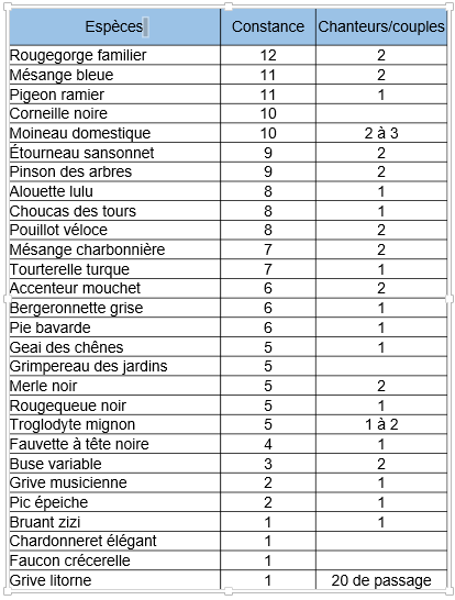 Synthèse des résultats