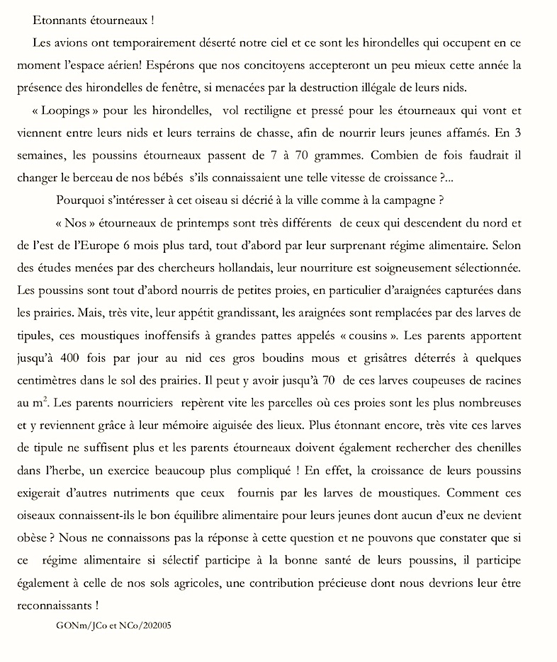 Texte proposé à la rédaction locale d'Avranches