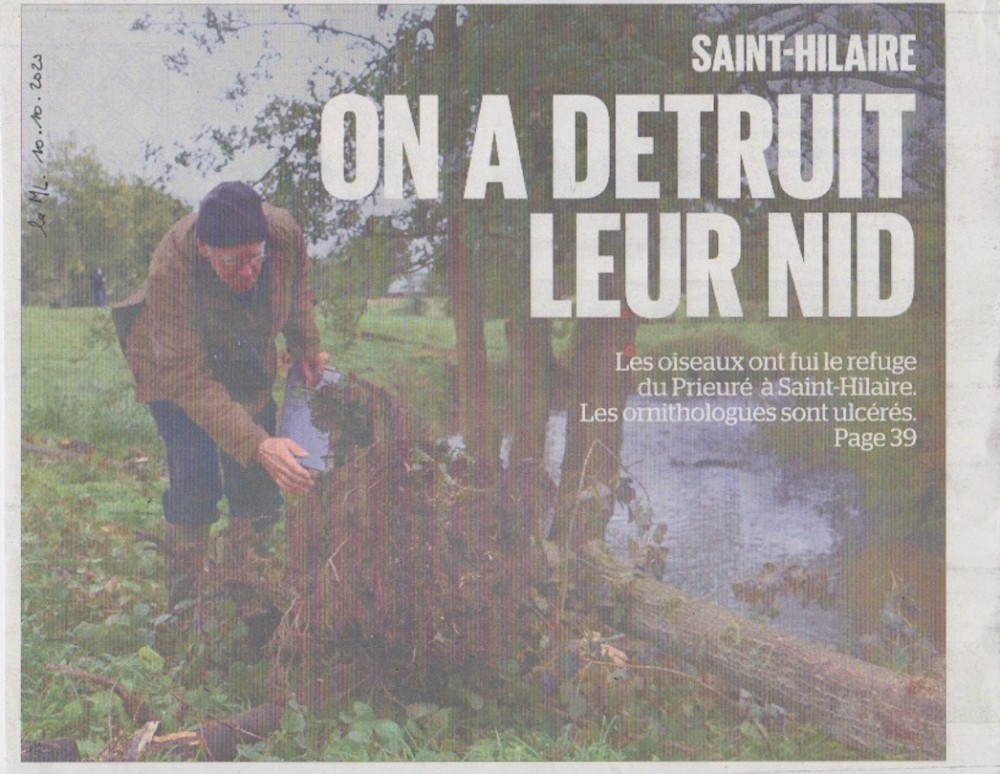 page titre de l'édition de Saint-Hilaire, éd du 10 octobre 2020.<br />&quot;Ulcérés&quot; les ornithos? Un peu quand même...
