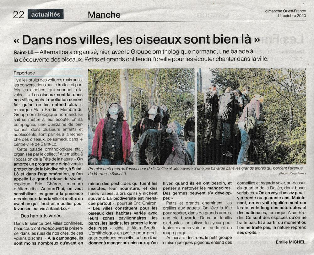 Ouest-France Dimanche page Manche _11_10_2020