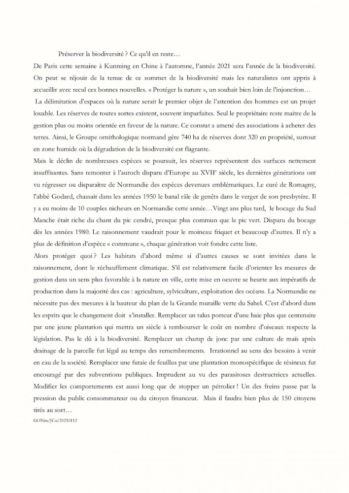 Texte long mais destiné à servir de fond d'article à un journaliste intéressé.