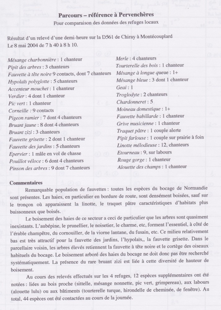 Texte du commentaire destiné aux propriétaires des 5 refuges de la commune pour information.