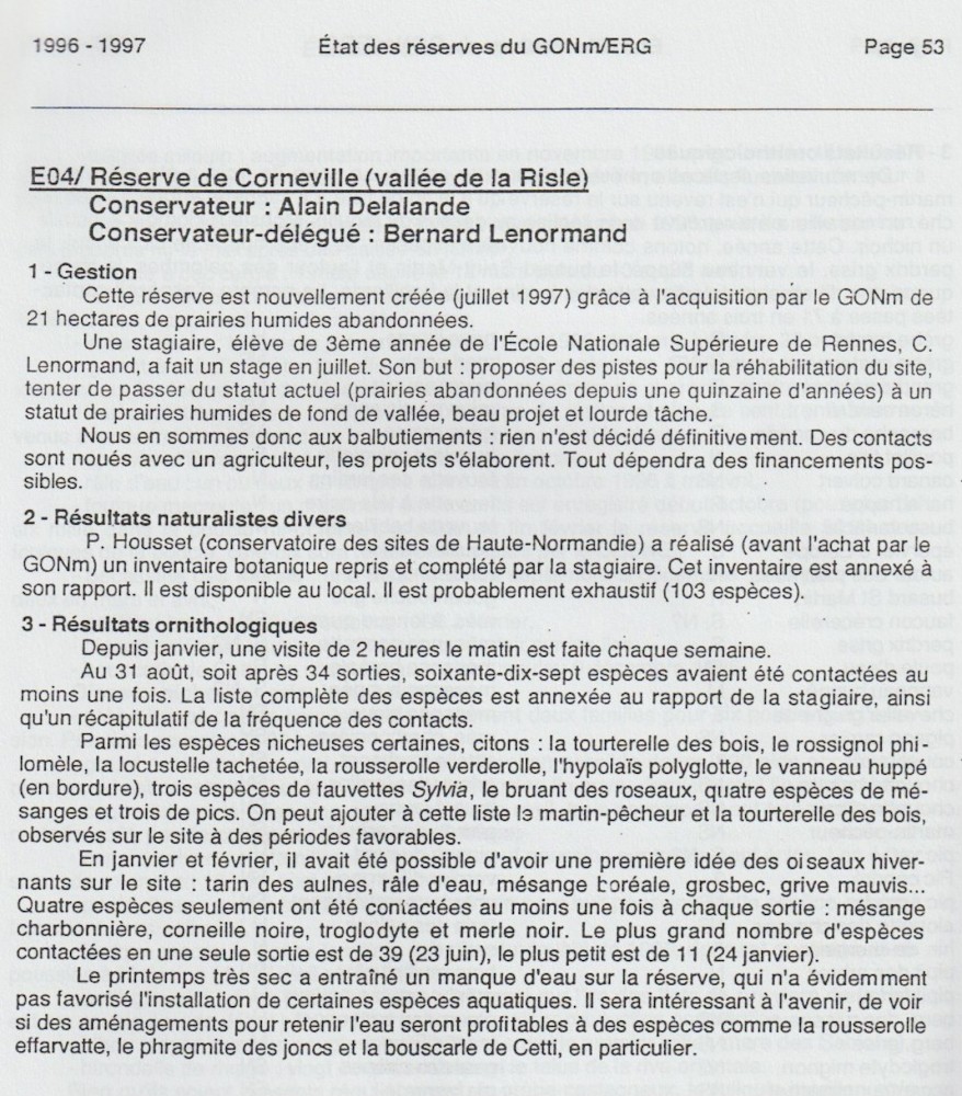 Numériser 1.jpeg (660.5 Kio) Vu 10753 fois ERG 1996-1997: 53. <br />Alain Delalande est logiquement le conservateur, aidé de Bernard Lenormand qui deviendra ensuite le conservateur "en titre" (ERG mars 2016).