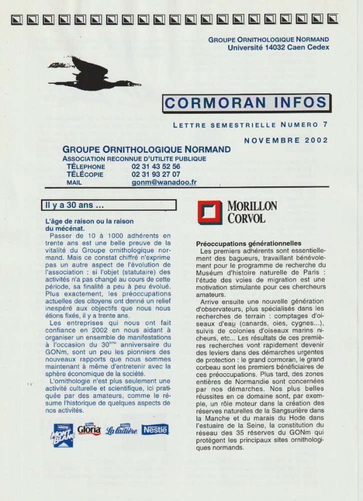 cormoran infos n°7 novembre 2007 verso