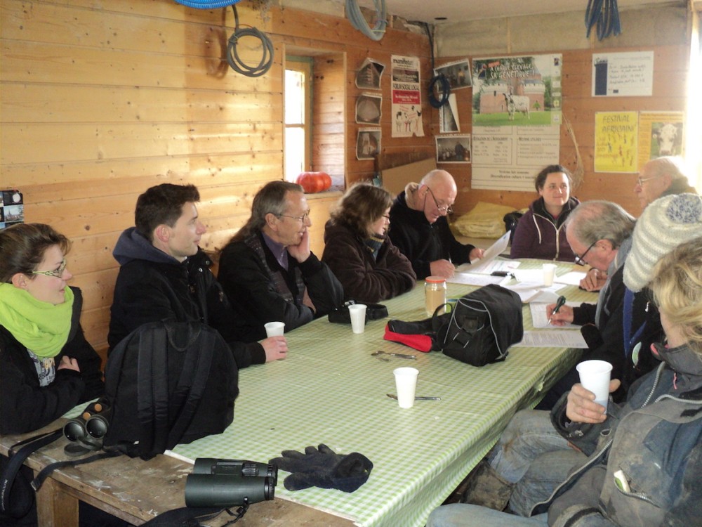 14 janvier 2016, rencontre avec la presse, refuges Canon. A gauche, Maëva Dufour, Nicolas Klatka et Charles Legeleux.