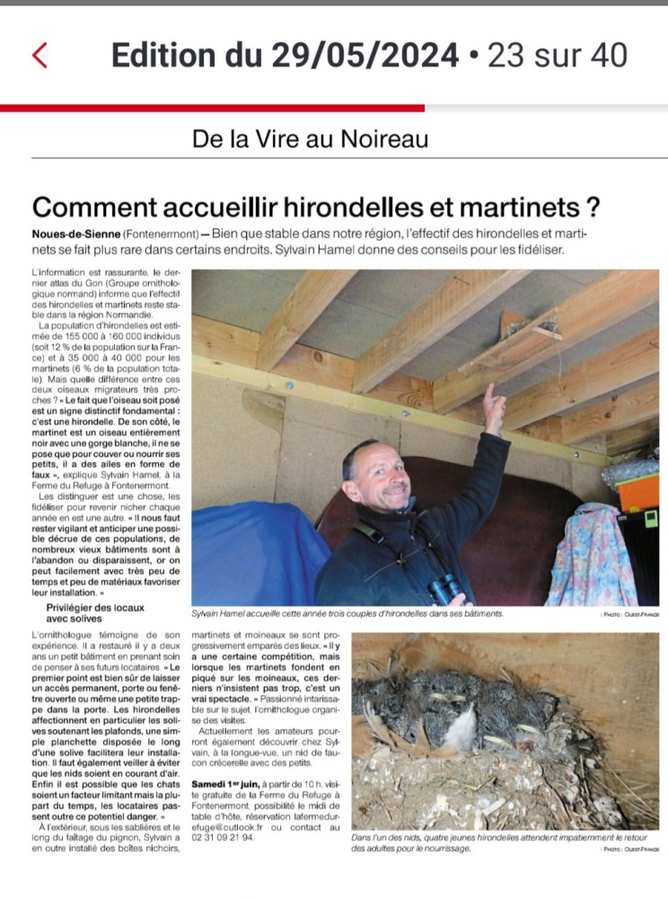 Hirondelles_14_20240529_Ouest-France.jpg (377.99 Kio) Vu 11022 fois Ouest-France Caen Vire 20240529