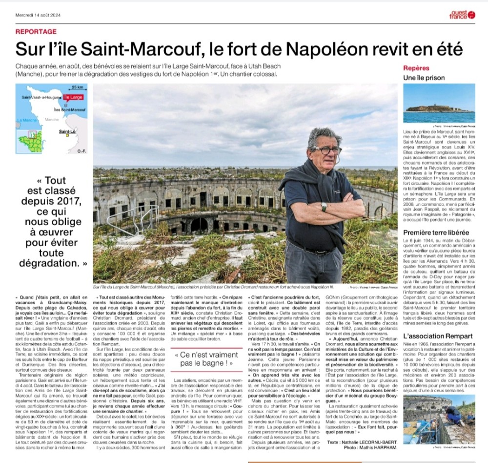 StMarcouf_20240814_Ouest-France .jpg (452.35 Kio) Vu 12495 fois Ouest-France 2024_08_14 dernière page