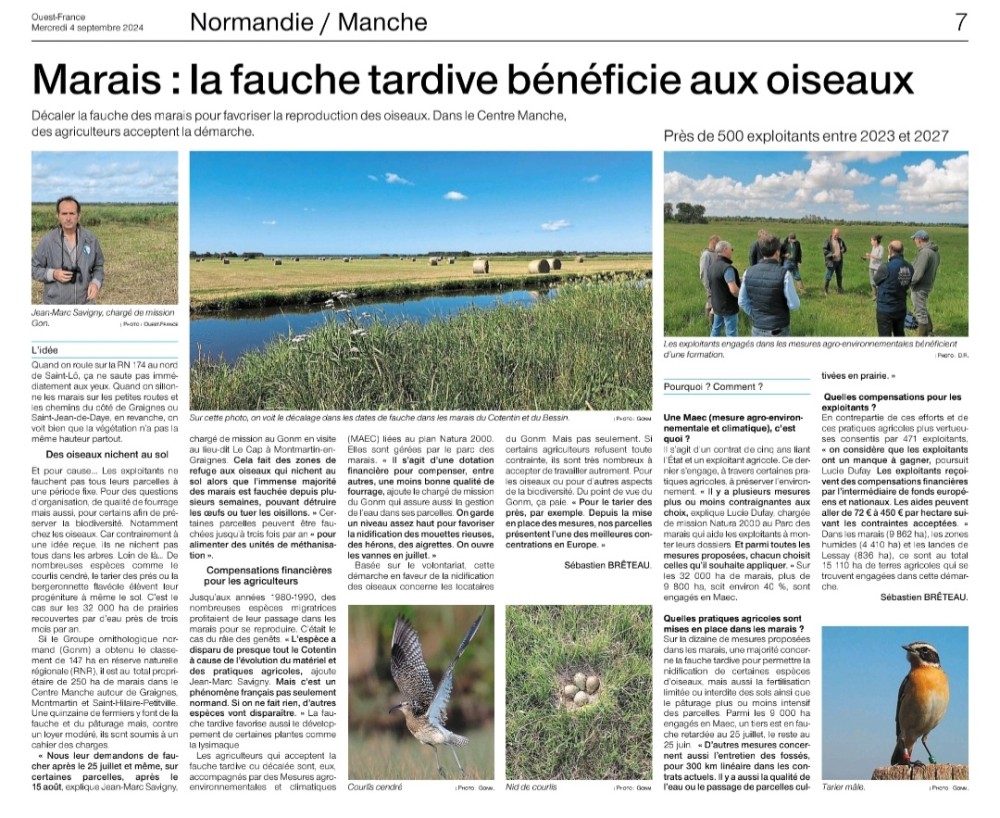 RNR_fauche_OF_20240904.jpg (423.69 Kio) Vu 10633 fois Ouest-France_page Manche_ 20240904
