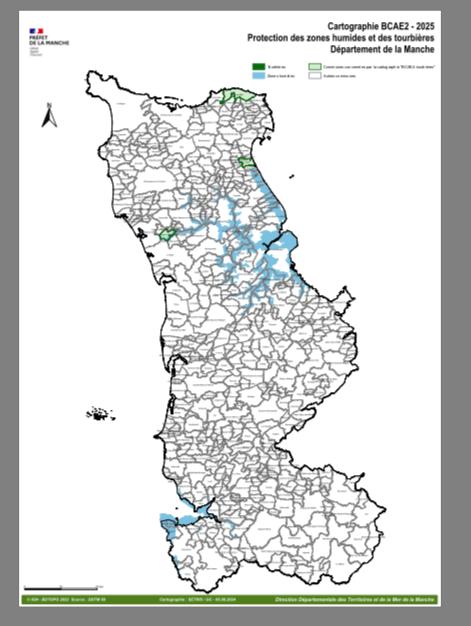 carte des ZH déclarées sur le site de la DDTM