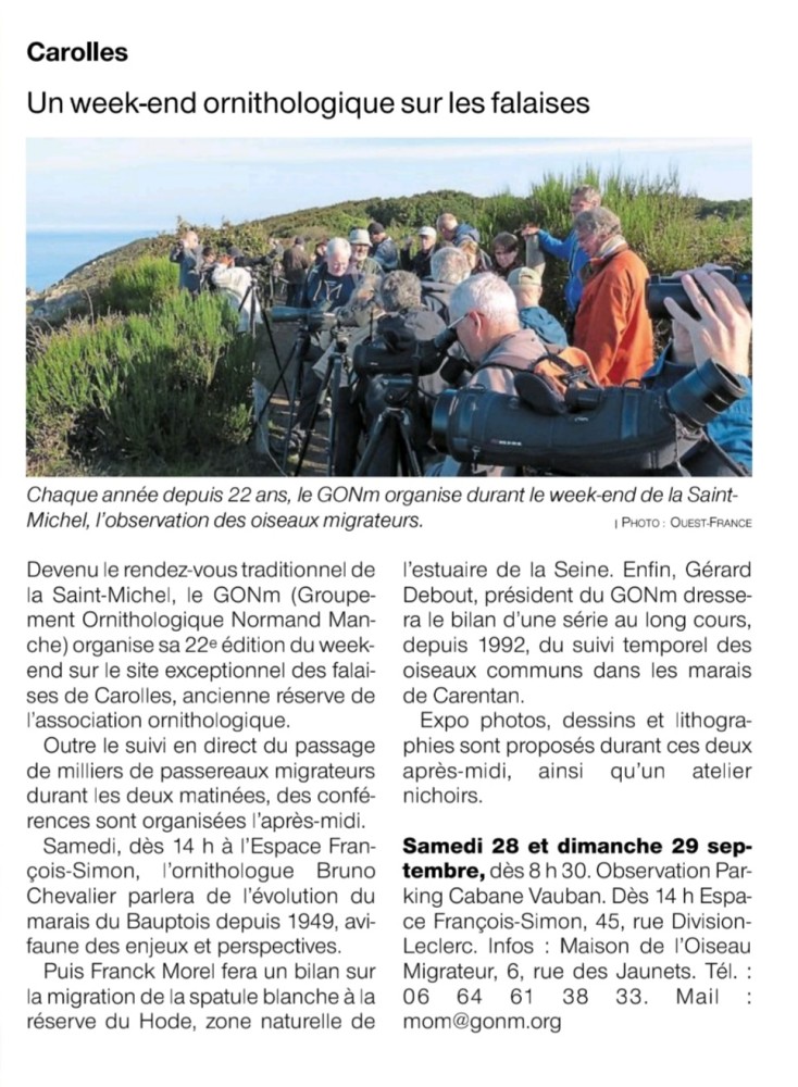 Carolles_20240925-OF.jpg (351.11 Kio) Vu 21294 fois Ouest-France Avranches-Granville 20240925