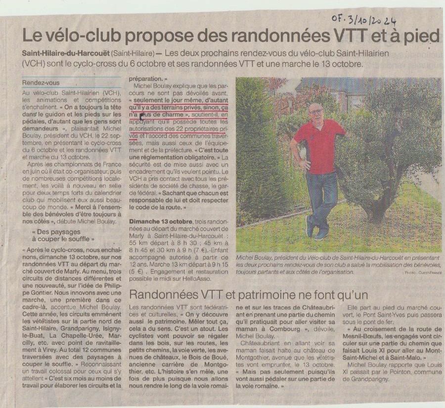 Ouest-France Bocage sud Manche 3 octobre 2024