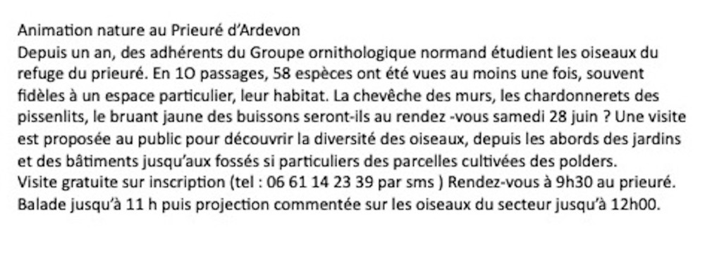 texte proposé par le GONm