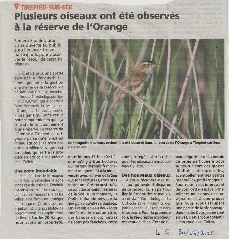 la Gazette de la Manche ; mercredi 30 juillet 2025