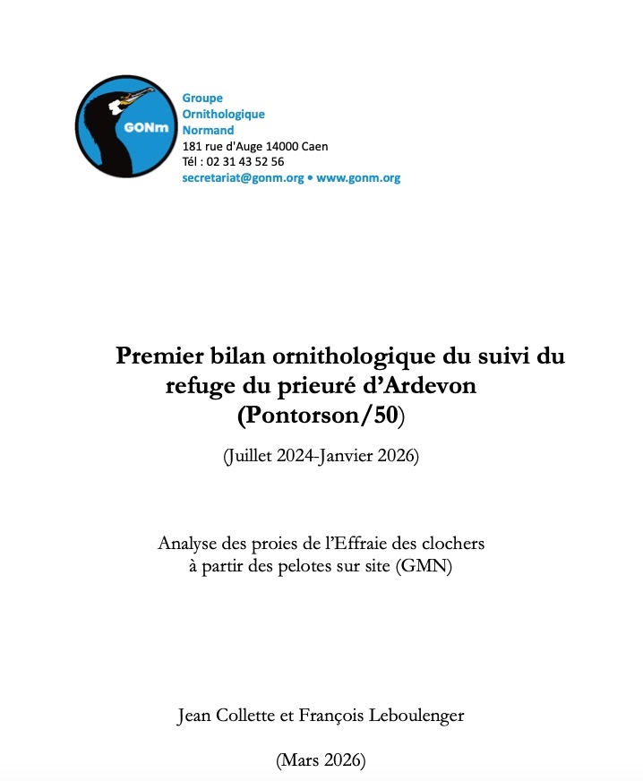 François Leboulenger, président du Groupe mammalogique normand,  est associé à cette publication. Il a assuré la détermination des proies contenues dans les pelotes et a commenté les résultats. Claude Ingouf a pris une large part dans la détermination des proies. Qu'il en soit ici remercié.