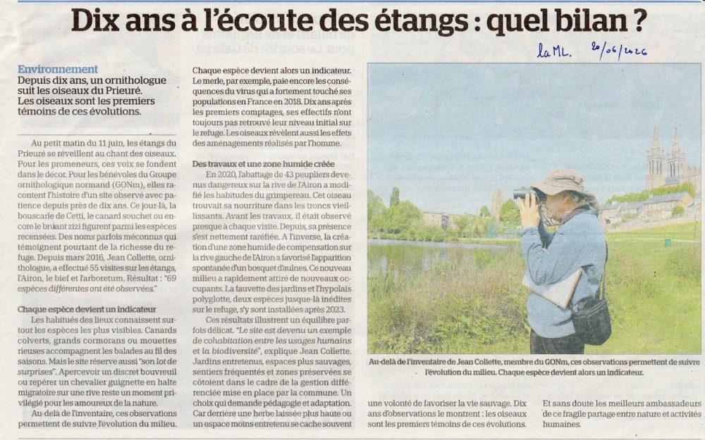 La Manche libre, éd du 26 juin 2026.<br />Détail amusant, c'est la 3e fois que la même photo est utilisée pour illustrer les articles sur ce sujet...