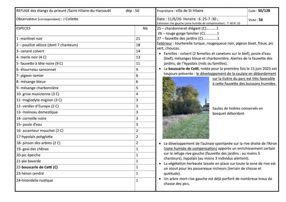 la fiche de synthèse du dernier relevé, envoyée au secrétariat de la mairie