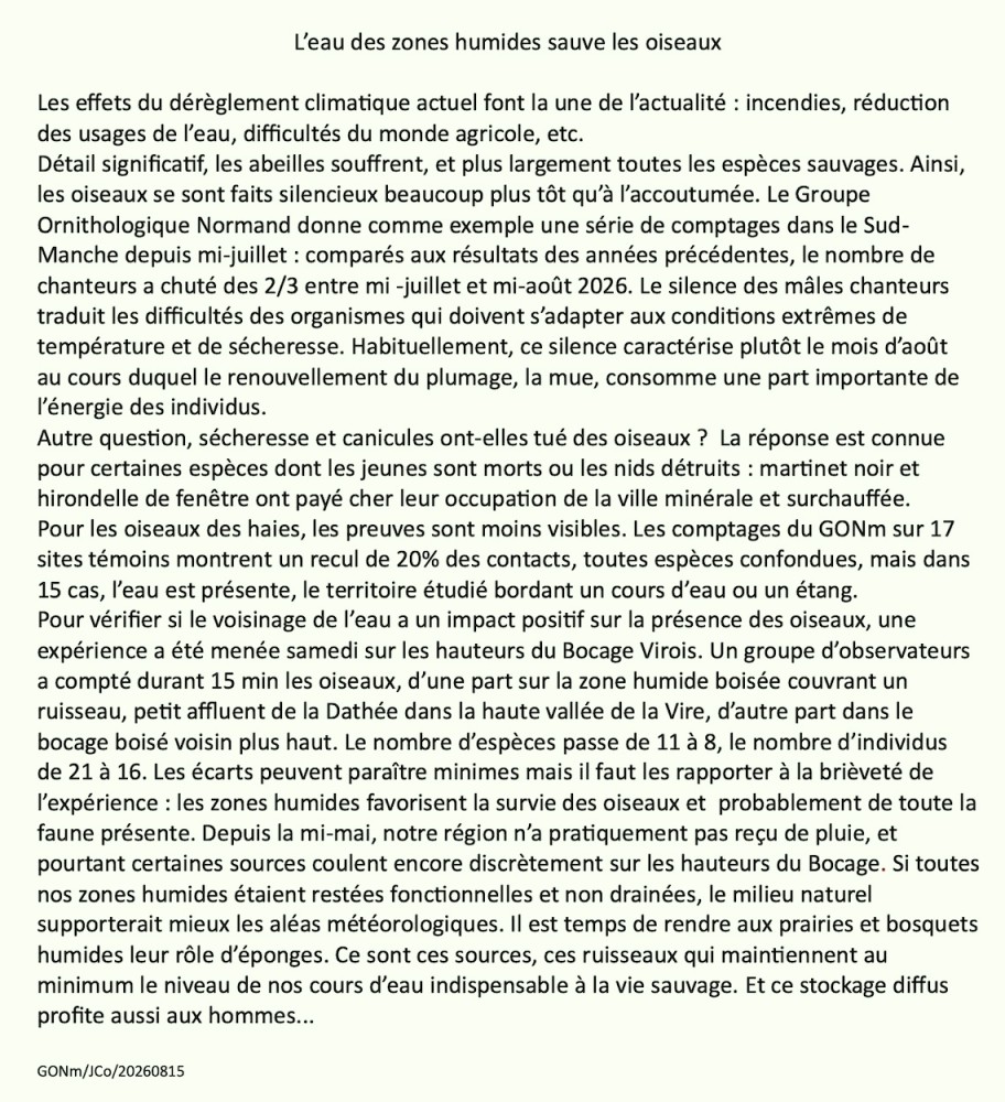 Texte proposé à la presse locale