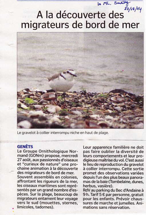 Manche Libre du 23 août 2014