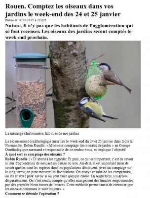 Article de Paris Normandie, version numérique