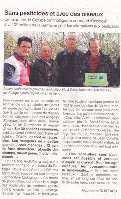 Article paru dans le quotidien Ouest-France le 26 mars en page départementale. La démarche est bien exposée.
