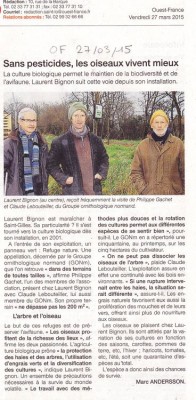 RefugesStGilles50OF270315.jpg (100.03 Kio) Vu 18015 fois Le refuge de Saint-Gilles dans Ouest-France, rubrique locale de Saint-Lô.