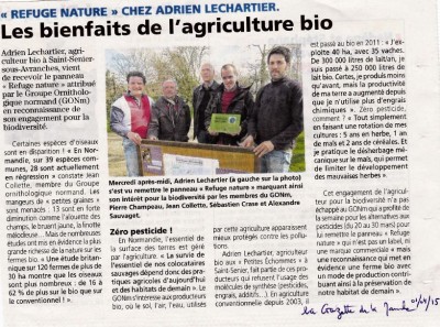 La Gazette de la Manche du 1er avril 2015