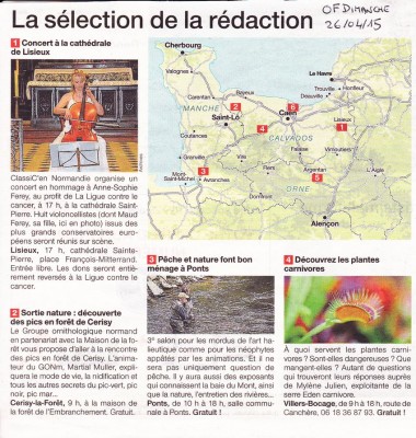 Annonce animation pics Cerisy OF dimanche.