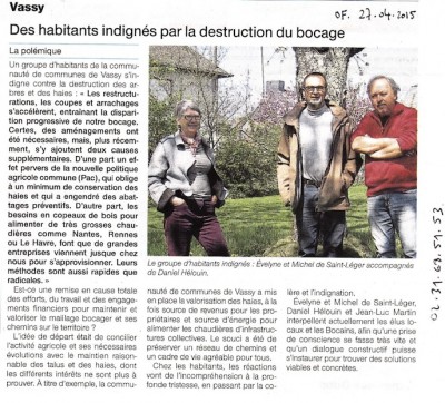 Si le bocage est le résultat du travail des hommes (et doit donc évoluer en fonction des pratiques agricoles), c'est aussi le cadre de vie des autres habitants. Là est le problème, ces derniers ne vivant pas les contraintes des premiers. S'il y a une solution, elle passe par l'innovation: le bocage hérité du 19e siècle n'est plus adapté? Alors il faut réinventer un nouveau paysage qui ne soit pas simplement le résultat du gommage de maillage.