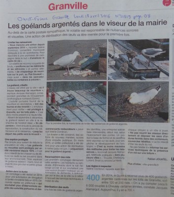 20160418 50GVOuest-france_1000577.JPG (168.78 Kio) Vu 8759 fois Où le lecteur apprend beaucoup de choses sur le goéland.