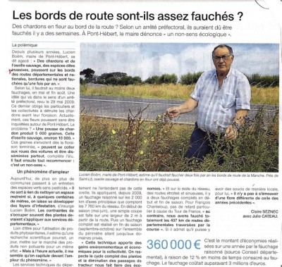 Ouest-France 22 juillet 2016 page Normandie / Manche