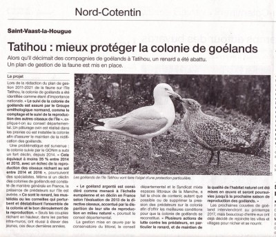 TatihougoelOF12102016 Copie.jpg (202.95 Kio) Vu 7276 fois Ouest-France du 12 octobre 2016 Nord Cotentin