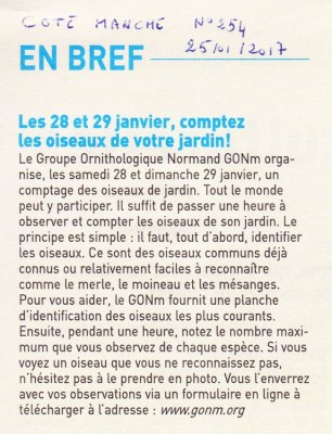Annonce de Côté Manche 18_01_2017