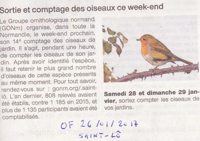 Annonce GCOJ de Ouest-France (photo : Jacques Rivière)