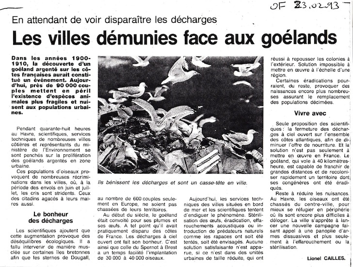 Ouest-France, 23 février 1993