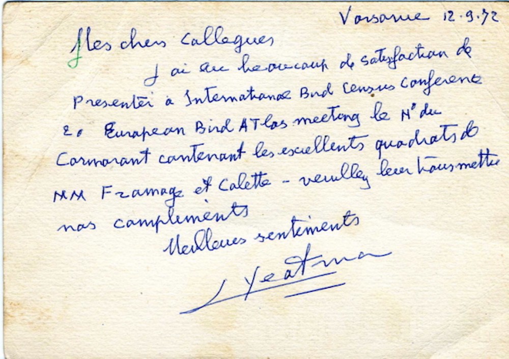 Courrier L. Yeatman/Verso.