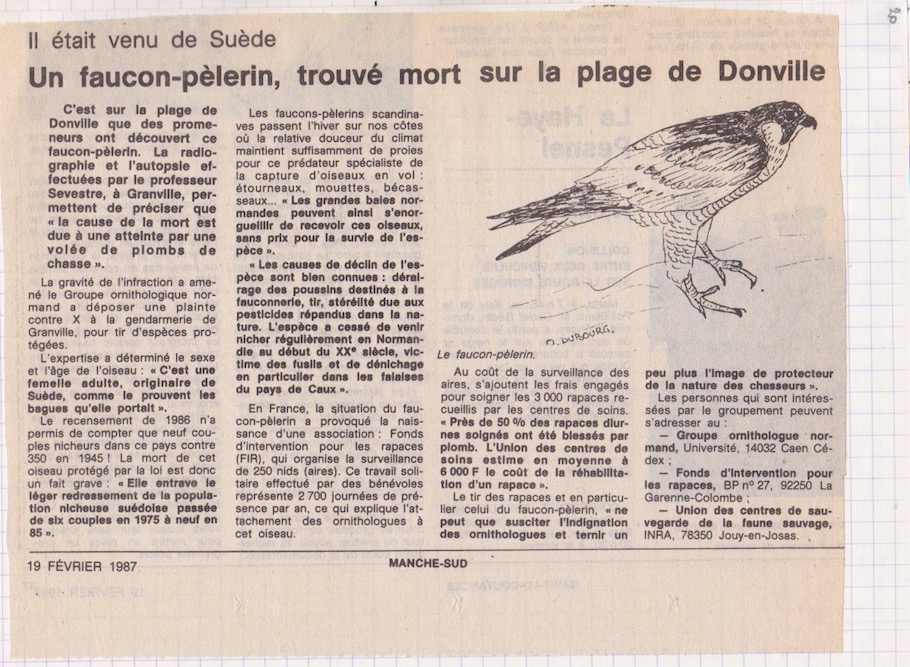 Ouest-France, page Manche Sud, 19 février 1987<br />Archives J Collette, cahier 8 page 20