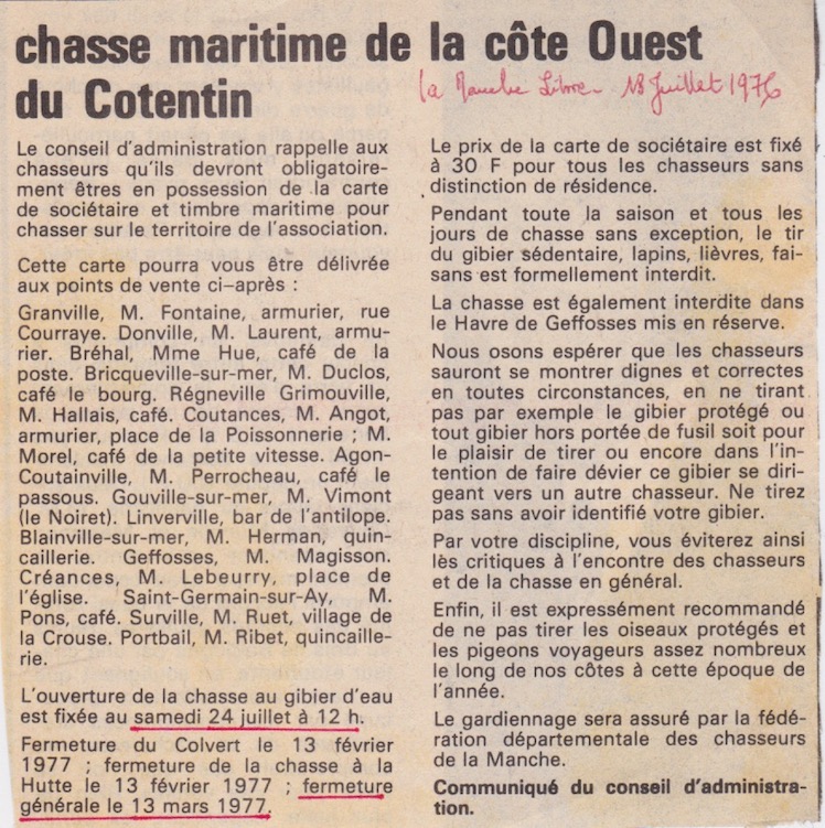 La Manche libre, édition du 18 juillet 1976