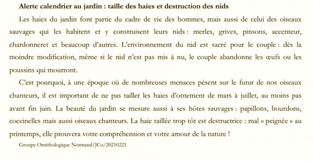 Le bref texte remis à la presse