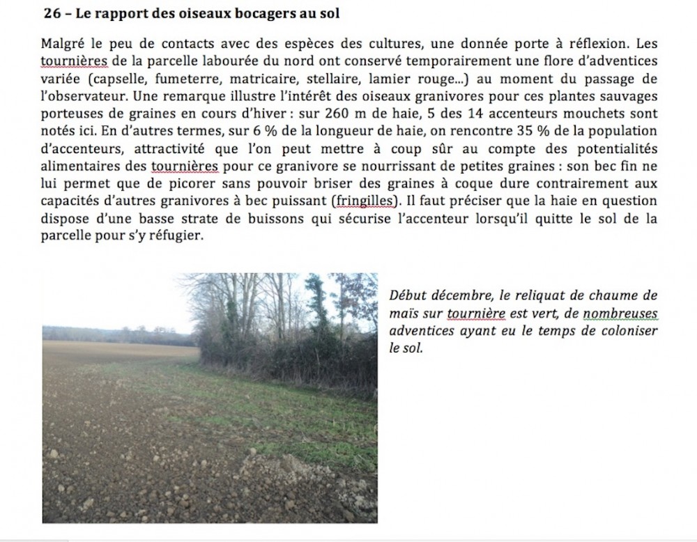 Tournière (6/12/2016)<br />Collette j. (2017)- L'avifaune du bocage normand : composition et distribution; zoom sur trois fermes du Calvados en agriculture biologique. GONm/Institut de l'élevage - Programme reine Mathilde. 26 p.