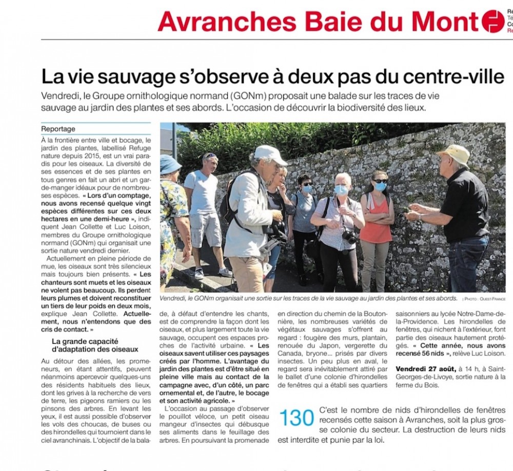Ouest-France, édition du 18 août 2021 Avranches