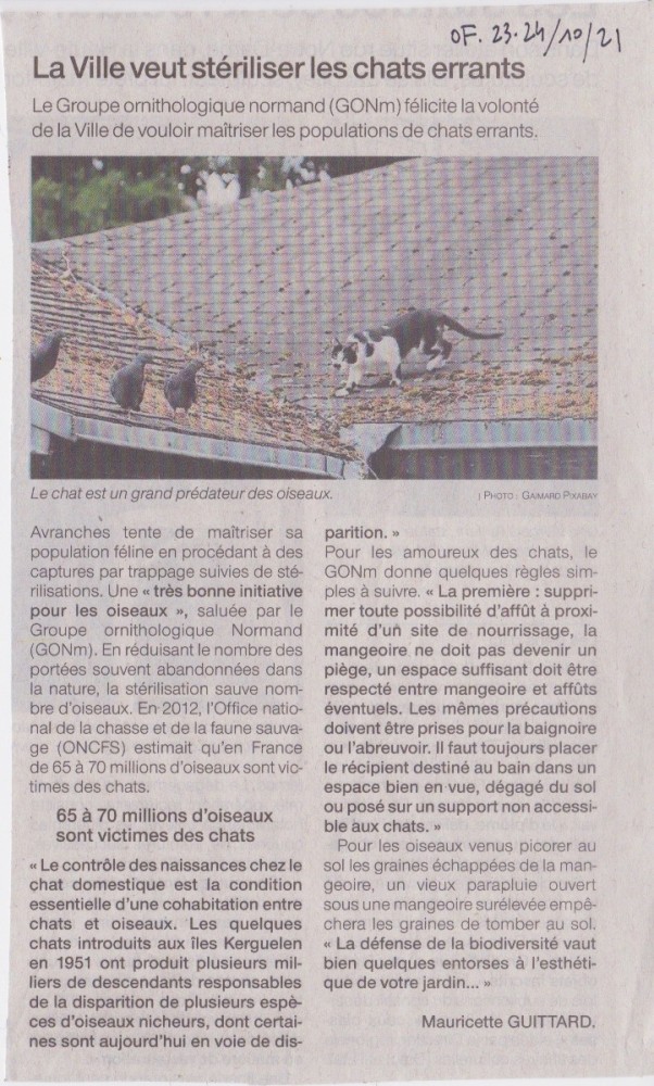 20211023-AVRANCHES-Chats-OF - copie.jpg (362.64 Kio) Vu 4382 fois article publié dans l'édition du 23 octobre 2021