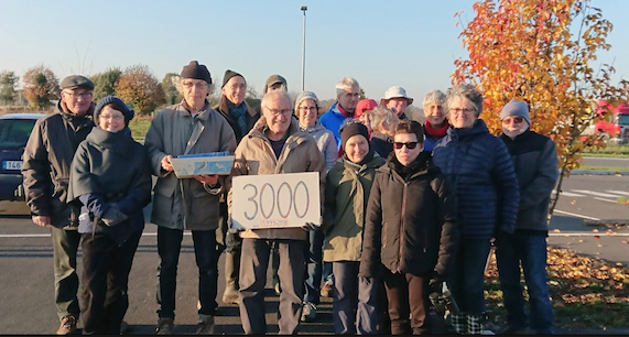 Animation Saint-Hilaire-du-Harcouët, novembre 2018 : un petit cadeau avait été préparé pour le 3000e participant.