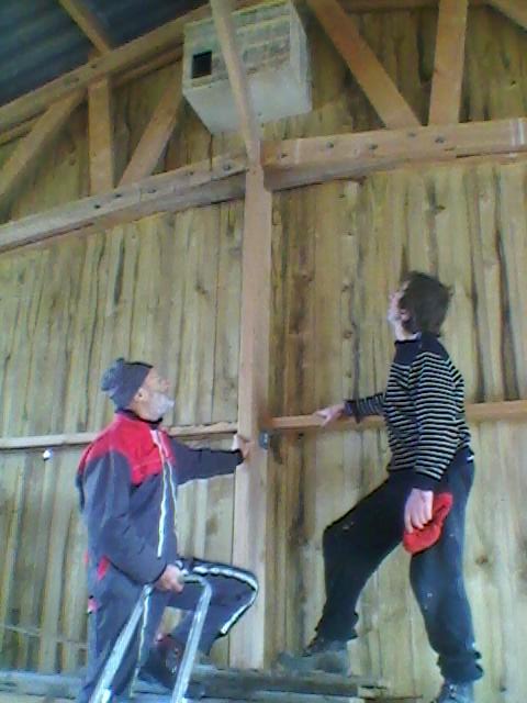 Claude et Laurent après l'installation.