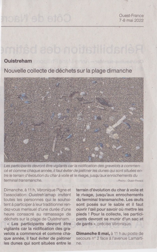 Ouistreham, même combat! La photo &quot;de déchets&quot; est en plus un parfait non sens... &quot;Les participants devront être vigilants...&quot;