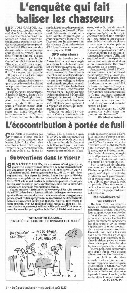 Le lobby vu sous un autre angle dans le Canard enchainé.