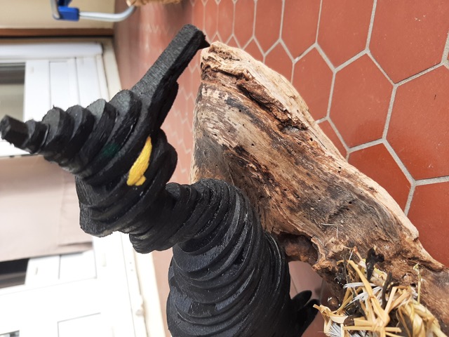 Sculpture en bois, cormoran huppé de Saint-Marcouf