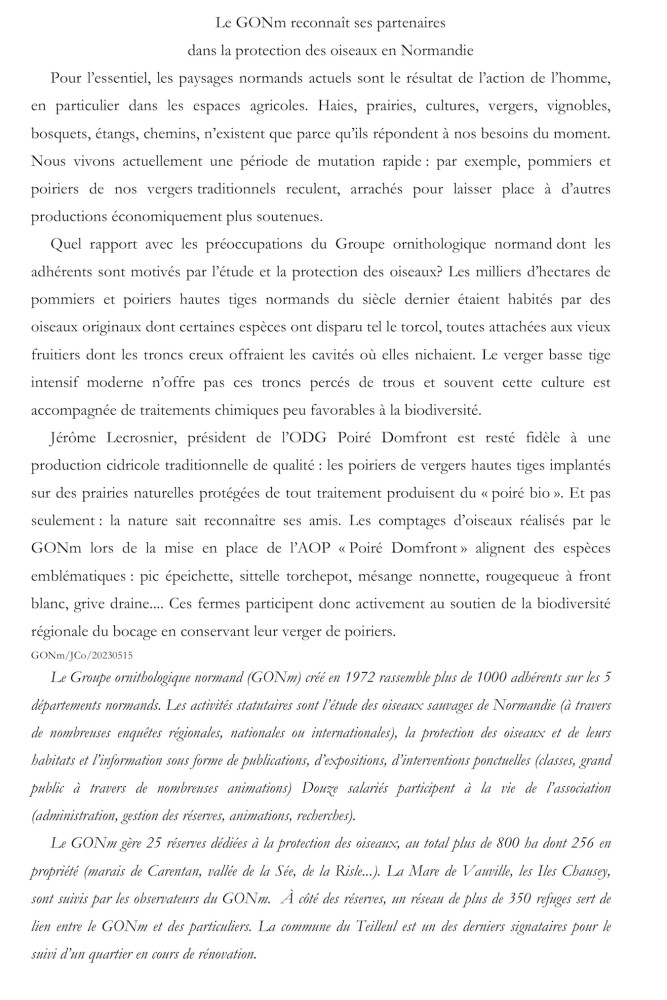 Communiqué fourni à la presse